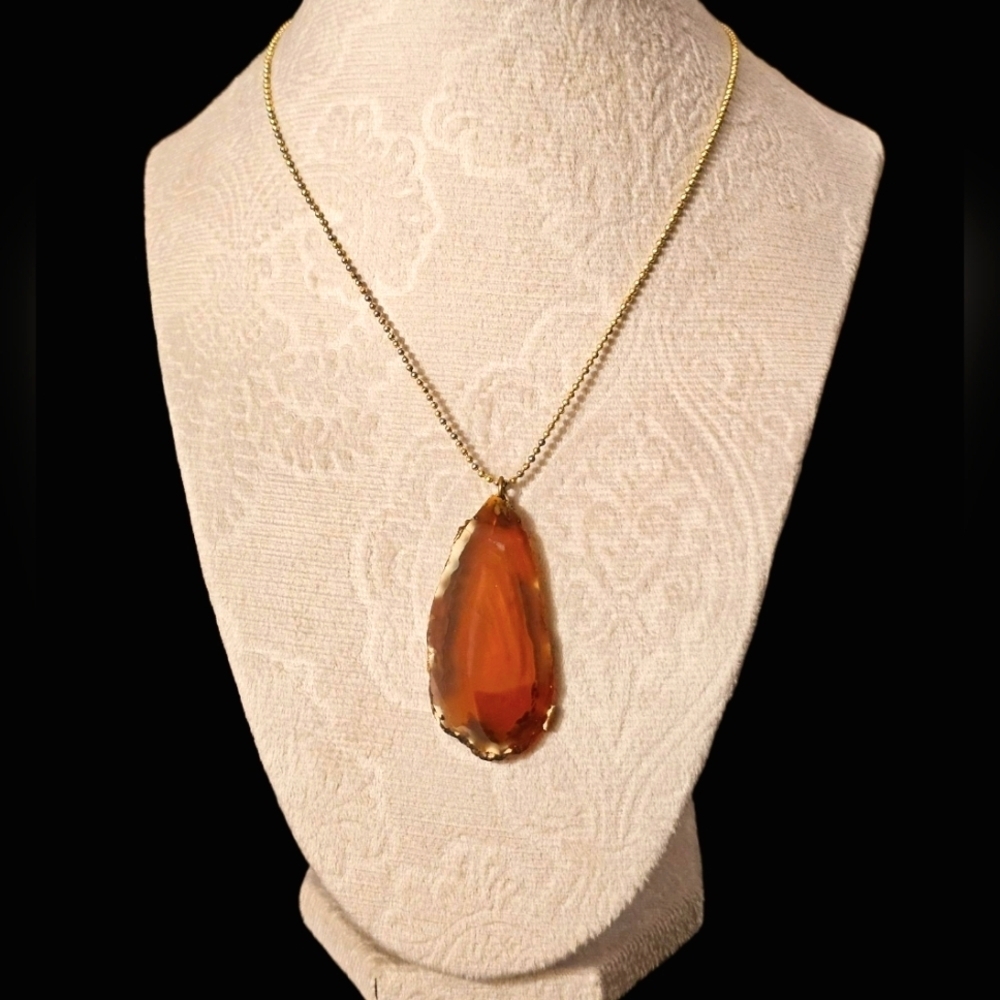 Bold Sliced Agate Pendant Necklace N2P33
